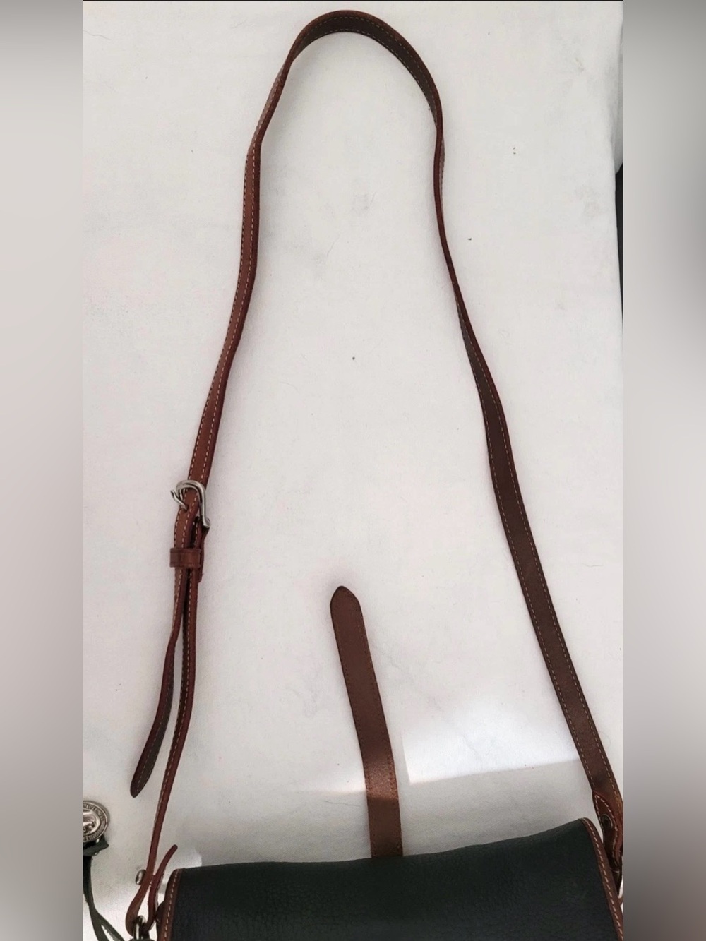 Vintage Dooney & Bourke AWL Black & Brown Leather Crossbody Bag - Picture 12 of 16